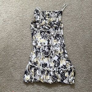 Split Floral Strapless Dress (Medium)